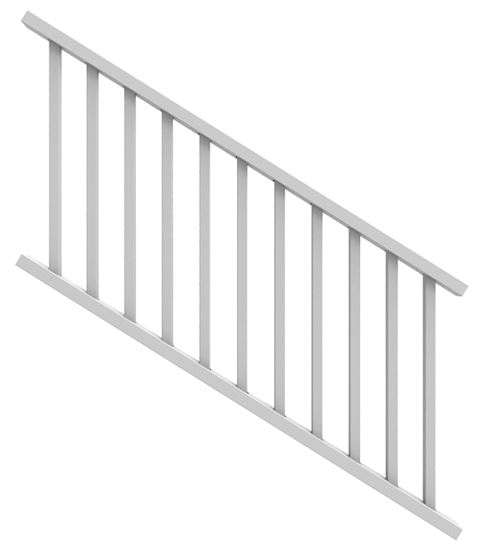 Xpanse Select 73024862 Stair Rail Kit with Baluster, 6 ft L Actual, Square Profile, Vinyl, White