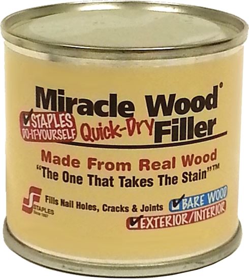 Staples Miracle Wood 901 Wood Filler, Putty, Strong Solvent, Natural, 0.25 lb