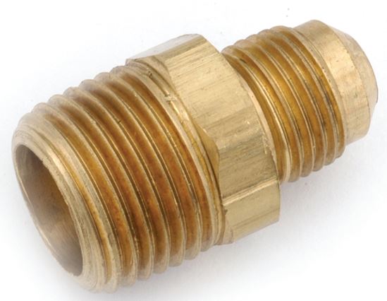 Anderson Metals 754048-0612 Connector, 3/8 x 3/4 in, Flare x MPT, Brass, Pack of 5