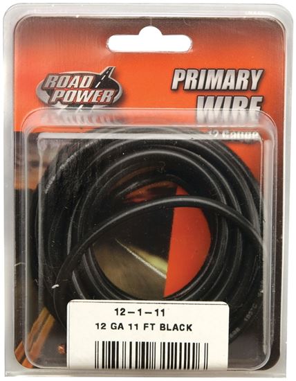 CCI 55671333 Primary Wire, 12 ga Wire, 60 VDC, Copper Conductor, Black Sheath, 11 ft L