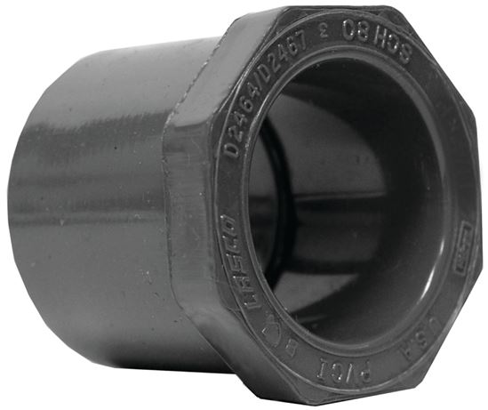 Lasco 837167BC Reducing Bushing, 1-1/4 x 3/4 in, Spigot x Slip, PVC, SCH 80 Schedule