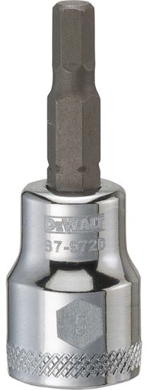 DeWALT DWMT87972OSP Fractional Hex Bit Socket, 5 mm Tip, 3/8 in Drive, Polished Chrome Vanadium, 1-31/32 in OAL