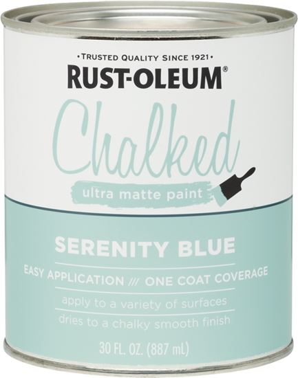 Rust-Oleum 285139 Chalk Paint, Ultra Matte, Serenity Blue, 30 oz, Pack of 2