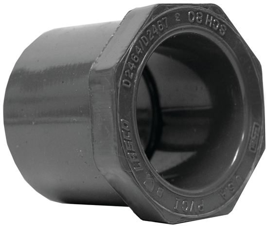 Lasco 837168BC Reducing Bushing, 1-1/4 x 1 in, Spigot x Slip, PVC, SCH 80 Schedule