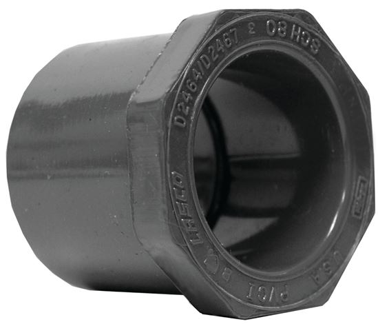 Lasco 837166BC Reducing Bushing, 1-1/4 x 1 in, Spigot x Slip, PVC, SCH 80 Schedule