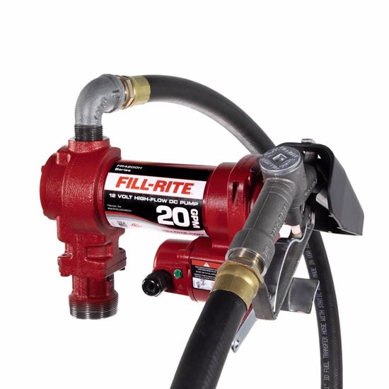 Fill-Rite FR4210G/FR4210D High-Flow Pump, Motor: 1/4 hp, 12 VDC, 19 A, 30 min Duty Cycle, 20 to 34 in L Suction Tube