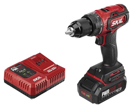 SKIL DL529302 Drill Driver Kit, Battery Included, 20 V, 2 Ah, 1/2 in Chuck, Keyless Chuck