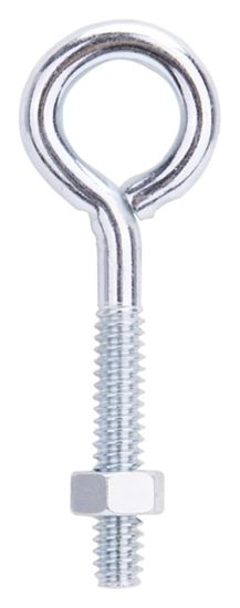 ProSource LR266 Eye Bolt, 4.8 mm Thread, Machine Thread, 1 in L Thread, 3/4 in Dia Eye, 79 lb Working Load, Steel, Zinc, Pack of 20