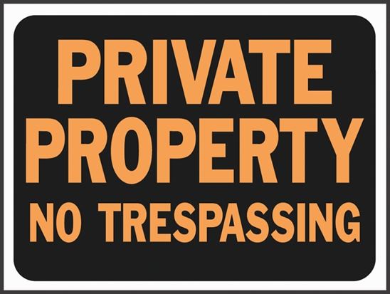 Hy-Ko Hy-Glo Series 3025 Identification Sign, Rectangular, PRIVATE PROPERTY NO TRESPASSING, Fluorescent Orange Legend, Pack of 10