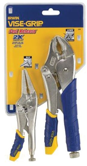 Irwin 77T Locking Plier Set, Steel, Blue/Yellow, Nickel