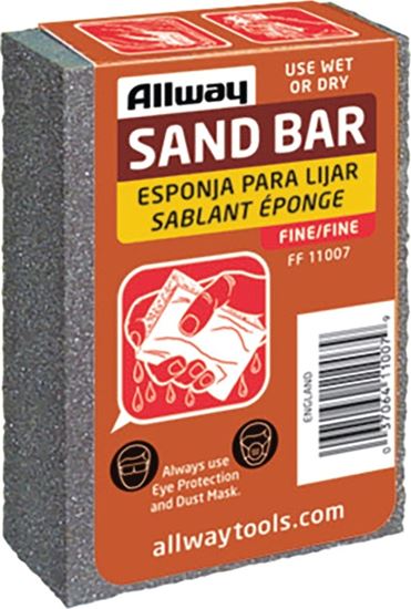 Allway Tools FF Sand Bar, 4 in L, 3-1/2 in W, Fine, Aluminum Oxide Abrasive, Pack of 10