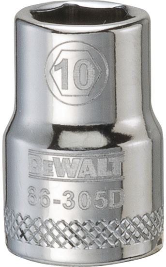 DeWALT DWMT86305OSP Hand Socket, 10 mm Socket, 3/8 in Drive, 6-Point, Vanadium Steel, Polished Chrome