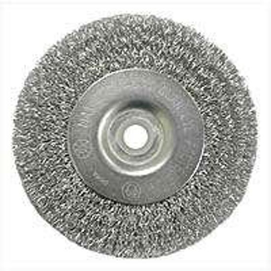 Weiler 36402 Wire Wheel Brush, 4 in Dia, 1/2 to 3/8 in Arbor/Shank, Steel Bristle