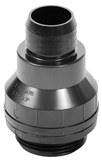 Superior Pump 99509/SC150B Check Valve, 1-1/2 x 1-1/4 in, MPT x Barb, ABS Body