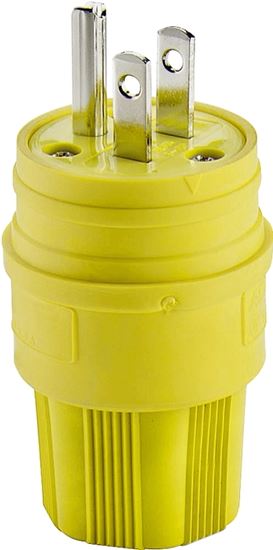 Eaton Wiring Devices 14W47-K Electrical Plug, 2 -Pole, 15 A, 125 V, IP66, NEMA: NEMA 5-15, Yellow