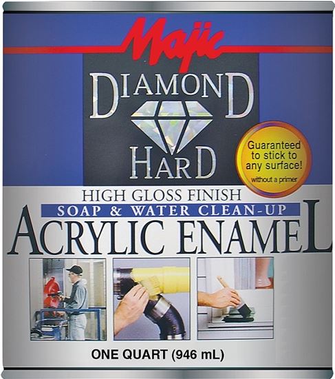 Majic Paints Diamondhard 8-1500 Series 8-1506-2 Enamel Paint, Water Base, Gloss Sheen, Red, 1 qt, Can