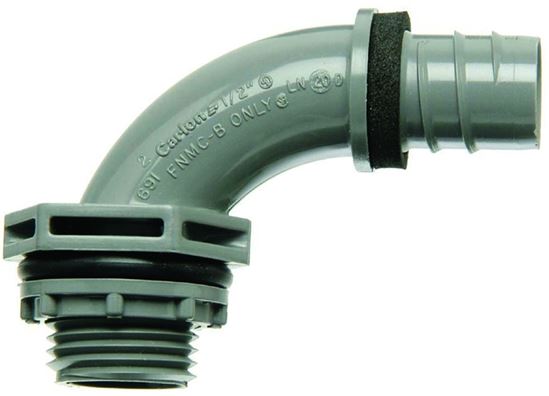 Carlon LN20EA-CTN Liquidtight Connector, 3/4 in NPT, PVC, Gray