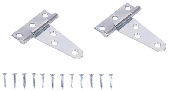 ProSource LTH-Z02-C2PS T-Hinge, Steel, Zinc, Fixed Pin, 180 deg Range of Motion, 16 (Pair) lb