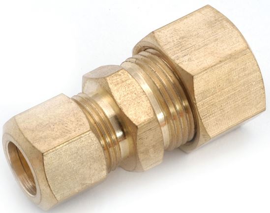 Anderson Metals 750082-1006 Tube Reducing Union, 5/8 x 3/8 in, Compression, Brass, Pack of 5