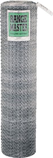 Rangemaster 5925 Poultry Net, 150 ft L, 18 in W, 20 Gauge, Hexagonal Mesh, 1 in Mesh, Steel