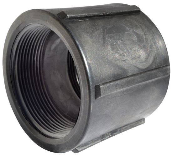 Green Leaf CPLG150 Heavy-Duty Pipe Coupling, 1-1/2 in, FNPT, Polypropylene, Black, SCH 80 Schedule, 150 psi Pressure