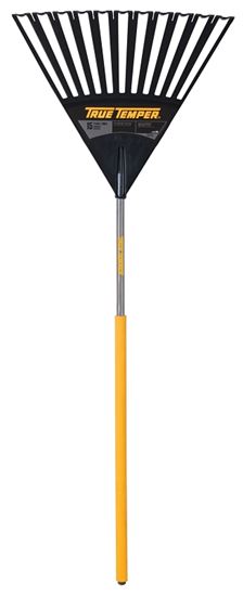 True Temper 2914912 Leaf Rake, Poly Tine, 15-Tine, Hardwood Handle, 48 in L Handle