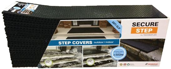 Secure Step TF012-09X36-SS-DB Stair Tread, 36 in L, 1/2 in Thick, Rubber, Black, Pack of 24