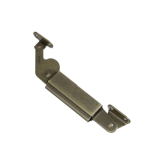 National Hardware N208-686 Spring Lid Support, Steel, Antique Brass, 5-1/2 in L, 65 deg Opening