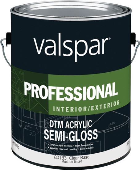 Valspar 045.0080133.007 DTM Acrylic Enamel Paint, Semi-Gloss Sheen, Clear, 1 gal, Pail, Pack of 4