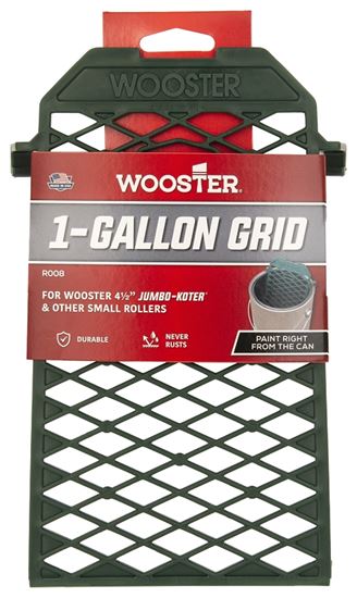 Wooster R008 Bucket Grid, 9 in L, 5 in W, Polypropylene, Green, For: 1 gal Metal Paint Can