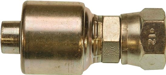 Gates MegaCrimp G25170-0406 Hose Coupling, 9/16-18, Crimp x JIC, Straight Angle, Steel, Zinc