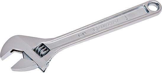 Crescent AC212VS Adjustable Wrench, 12 in OAL, 1-1/2 in Jaw, Steel, Chrome, Non-Cushion Grip Handle