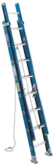 Werner D6024-2 Extension Ladder, 23 ft H Reach, 250 lb, Fiberglass