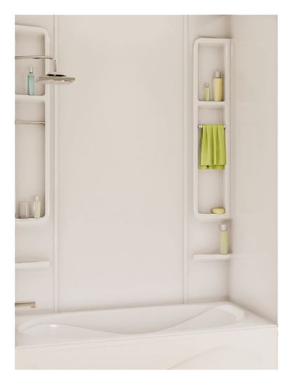 Maax Finesse Series 101345-000-001 Bathtub Wall Kit, 33-1/2 in L, 61 in W, 80 in H, Acrylic, Smooth Wall, White