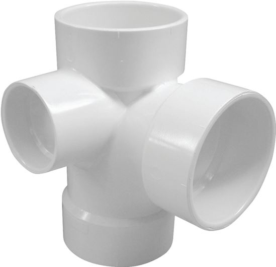 Canplas 192148L Sanitary Pipe Tee, 3 x 2 in, Hub, PVC, White