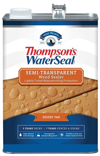 Thompson's WaterSeal TH.092701-16 Waterproofing Stain, Semi-Transparent, Desert Tan, 1 gal, Pack of 4