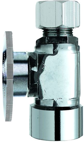 Plumb Pak PP53-1PCLF Shut-Off Valve, 1/2 x 1/2 in Connection, FIP x Compression, Brass Body