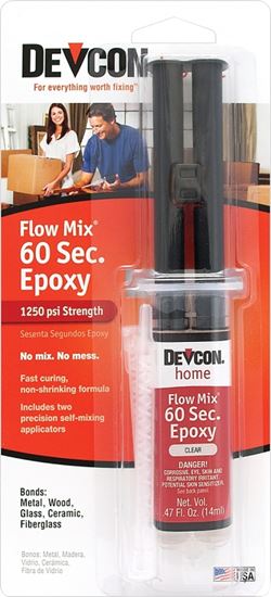 Devcon 21445 Epoxy Adhesive, Clear, Liquid, 0.47 oz, Syringe