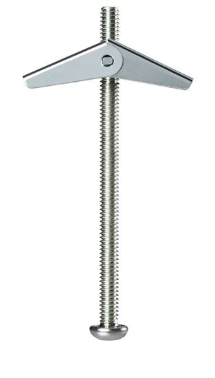 Cobra Anchors 085Y Spring Toggle Bolt, 2 in L, Steel, 95 lb