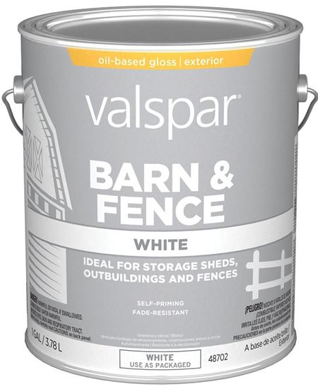 Valspar 018.3141-75.007 Barn and Fence Paint, White, 1 gal, Pack of 4