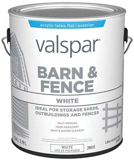 Valspar 018.3121-70.007 Barn and Fence Paint, White, 1 gal, Pack of 4