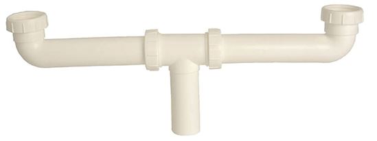 Danco 50974 Center Outlet Waste Drain Pipe, 1-1/2 in, Slip & Direct, Plastic, White