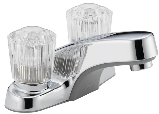 Peerless P240LF Bathroom Faucet, 1.2 gpm, 2-Faucet Handle, Chrome Plated, Knob Handle, Standard Spout