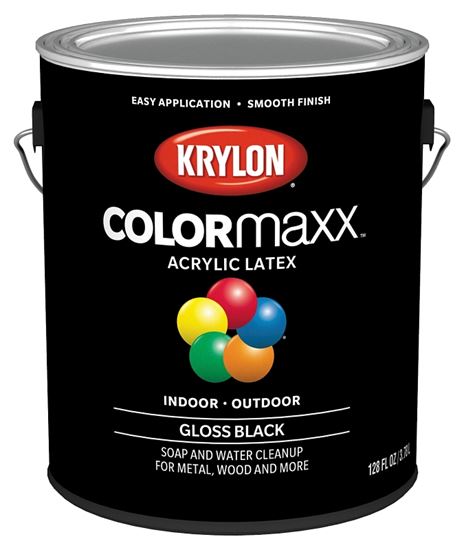 Krylon K05648007 Paint, Gloss, Black, 1 gal, Pack of 2