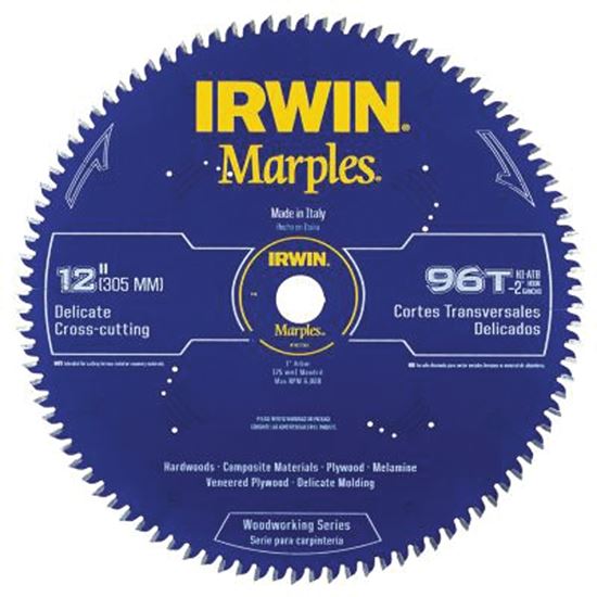 Irwin 1807385 Circular Saw Blade, 12 in Dia, 1 in Arbor, 96-Teeth, Carbide Cutting Edge