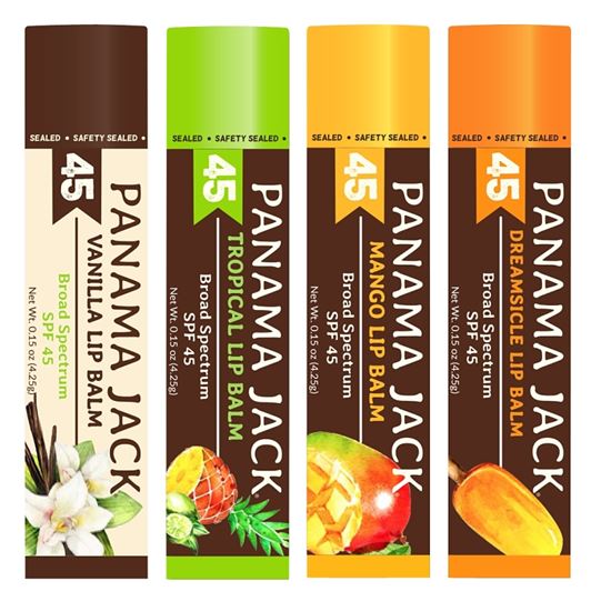 Panama Jack 602-TR Lip Balm, Tropical, 0.15 oz Bottle, Pack of 48