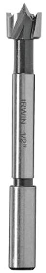 Irwin 1966898/42912 Forstner Bit, 3/4 in Dia, 3-1/2 in OAL, 1-Flute, 3/8 in Dia Shank, Reduced Shank