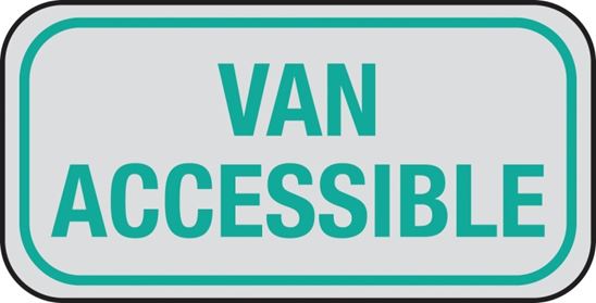 Hy-Ko HW-54 Parking Sign, Rectangular, VAN ACCESSIBLE, Gray Legend, White Background, Aluminum