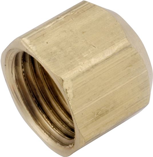 Anderson Metals 754040-04 Tube Cap, 1/4 in, Flare, Brass, Pack of 10