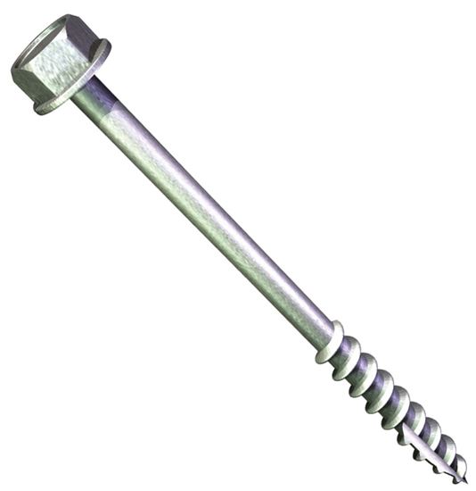 Grabber Construction Lag-Master GLM500CP Structural Framing Screw, #14 Thread, 5 in L, Coarse Thread, Hex Drive, 50 PK